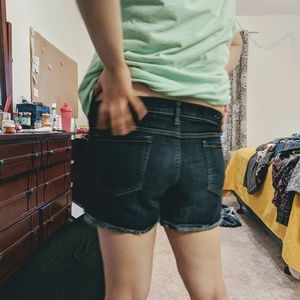 Mossimo Mid-Rise Jean Shorts (Dark Wash)